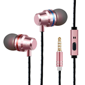 Metal Headphones Heat Tone In-ear Mobile Phone Headphones