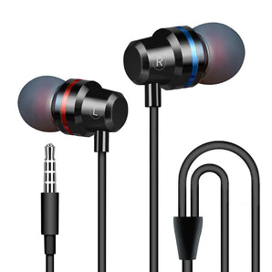 Metal Headphones Heat Tone In-ear Mobile Phone Headphones